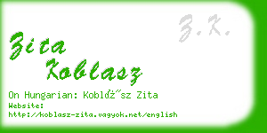 zita koblasz business card